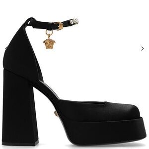 Versace Medusa Aevitas Satin Crystal-Embellished Platform Pumps size 36